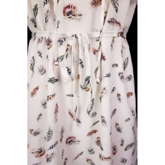 The Kooples Cream Feather Pattern Mini Dress - Picture 7 of 8